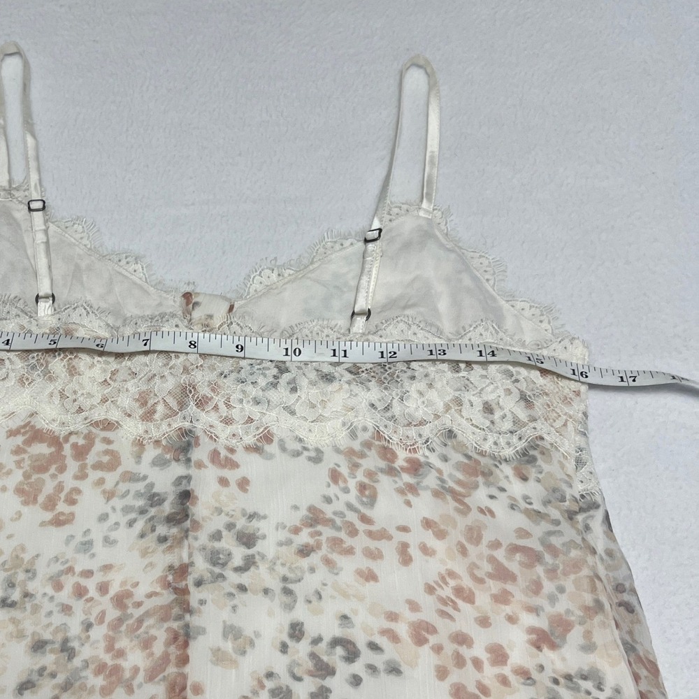 Abercrombie & Fitch Camisole Women S Cream Animal Print Lace Trim Boho Romantic - Picture 8 of 10